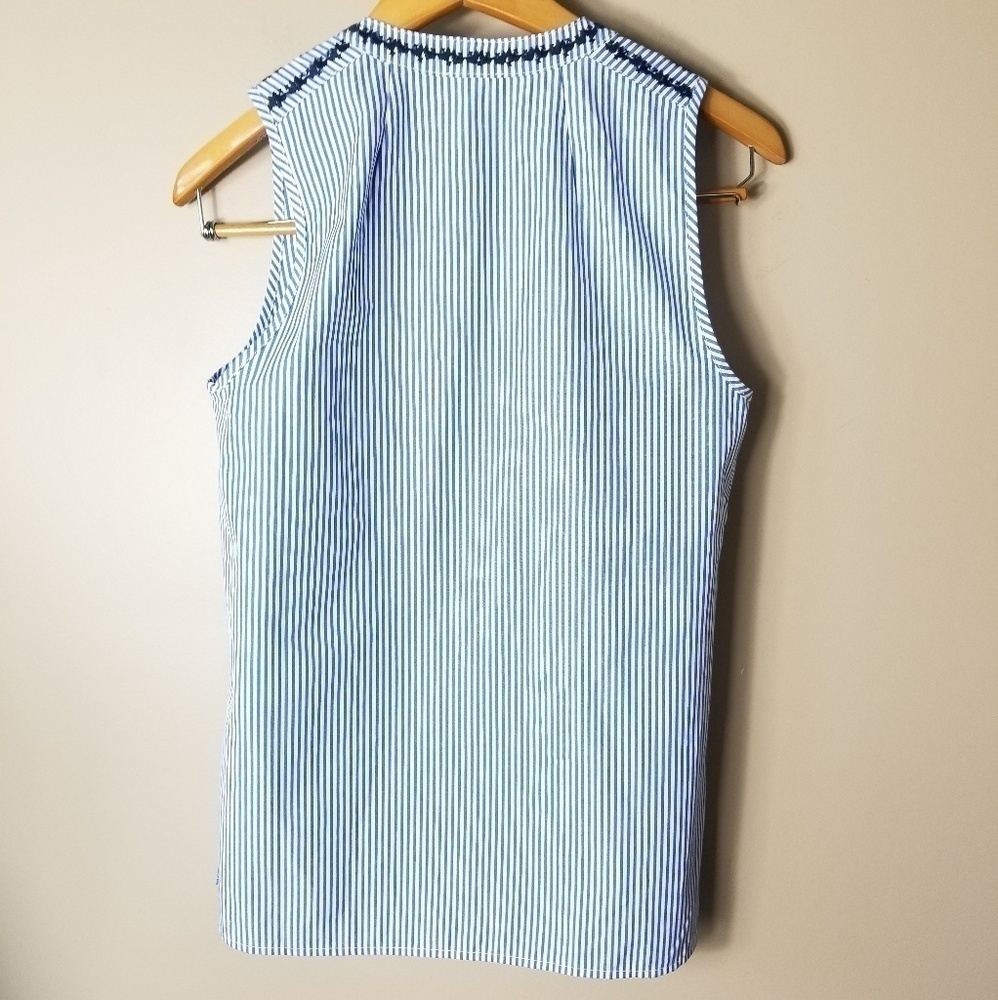𝅺NEW! J CREW FACTORY Striped Embroidered Top 0. - Picture 4 of 8